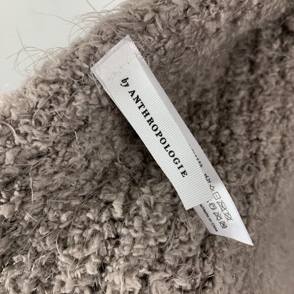 Anthropologie Cozy Knit Fringe Scarf Neutral Winter Fall Layering - Picture 2 of 2